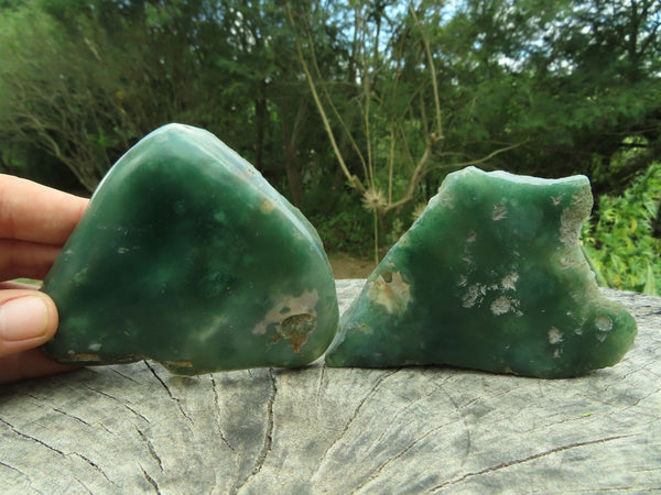 Polished Mtorolite Emerald Chrysophrase Plates x 4 From Zimbabwe - TopRock