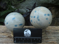 Polished Blue Spotted Spinel Spheres x 2 From Madagascar - TopRock