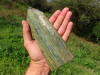 Polished Green Banded Fuchsite Crystal Points x 2 From Madagascar - TopRock