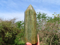 Polished Green Banded Fuchsite Crystal Points x 2 From Madagascar - TopRock