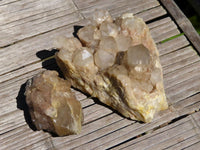 Natural Smokey Phantom Clusters One Very Good Grade Smaller One Low Grade x 2 From Lwena, Congo - TopRock