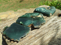 Polished Mtorolite Emerald Chrome Chrysoprase Plates x 3 From Mutorashanga, Zimbabwe - TopRock