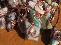 Polished Copper Quartz Cabochon In Copper Art Wire Wrap Pendant - sold per piece - From Messina Limpopo, South Africa - TopRock