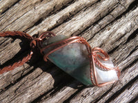 Polished Copper Quartz Cabochon In Copper Art Wire Wrap Pendant - sold per piece - From Messina Limpopo, South Africa - TopRock