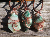 Polished Copper Quartz Cabochon In Copper Art Wire Wrap Pendant - sold per piece - From Messina Limpopo, South Africa - TopRock