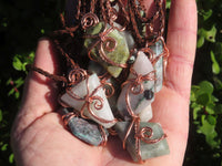 Polished Copper Quartz Cabochon In Copper Art Wire Wrap Pendant - sold per piece - From Messina Limpopo, South Africa - TopRock