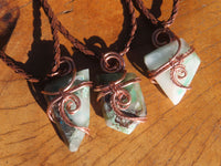 Polished Copper Quartz Cabochon In Copper Art Wire Wrap Pendant - sold per piece - From Messina Limpopo, South Africa - TopRock