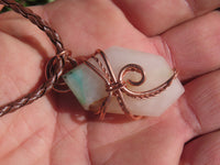 Polished Copper Quartz Cabochon In Copper Art Wire Wrap Pendant - sold per piece - From Messina Limpopo, South Africa - TopRock