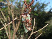 Polished Copper Quartz Cabochon In Copper Art Wire Wrap Pendant - sold per piece - From Messina Limpopo, South Africa - TopRock