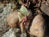 Polished Copper Quartz Cabochon In Copper Art Wire Wrap Pendant - sold per piece - From Messina Limpopo, South Africa - TopRock