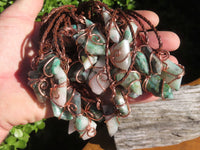 Polished Copper Quartz Cabochon In Copper Art Wire Wrap Pendant - sold per piece - From Messina Limpopo, South Africa - TopRock