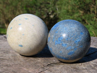 Polished Blue Spotted Spinel Spheres x 2 From Madagascar - TopRock