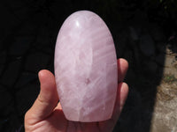 Polished Rose Quartz Gemmy Standing Free Forms x 3 From Ambatondrazaka, Madagascar - TopRock