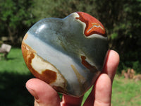 Polished Highly Selected Polychrome Jasper Hearts x 6 From North West Coast, Madagascar - TopRock