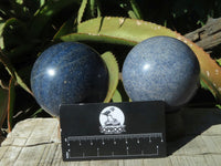 Polished Lazulite Spheres x 2 From Ambatfinhandrana, Madagascar - TopRock