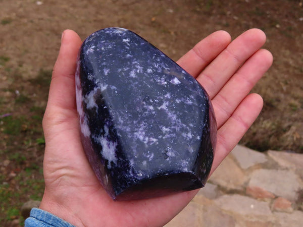 Polished Lepidolite Standing Free Forms x 2 From Zimbabwe - TopRock