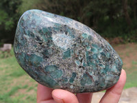 Polished Green Emerald In Matrix Standing Free Forms x 3 From Zimbabwe - TopRock