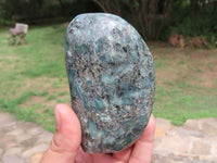 Polished Green Emerald In Matrix Standing Free Forms x 3 From Zimbabwe - TopRock