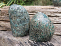 Polished Green Emerald In Matrix Standing Free Forms x 3 From Zimbabwe - TopRock