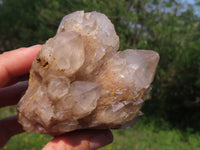 Natural Smokey Phantom Quartz Clusters x 4 From Lwena, Congo - TopRock