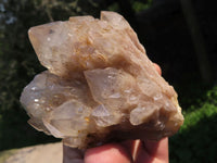 Natural Smokey Phantom Quartz Clusters x 4 From Lwena, Congo - TopRock