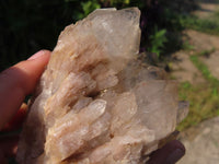 Natural Smokey Phantom Quartz Clusters x 4 From Lwena, Congo - TopRock