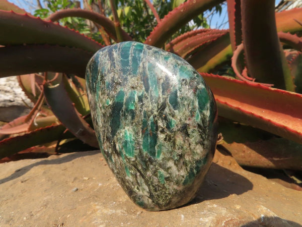 Polished Emeralds In Matrix Standing Free Forms x 2 From Zimbabwe - TopRock