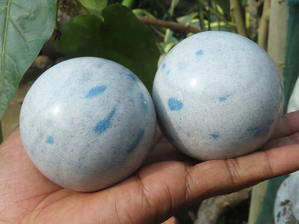 Polished Blue Spotted Spinel Spheres x 6 From Madagascar - TopRock