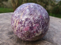 Polished Lepidolite Spheres x 2 With Rubellite x 6 From Madagascar - TopRock