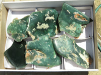 Polished Mtorolite Emerald Chrome Chrysoprase Plates x 6 From Mutorashanga, Zimbabwe - TopRock