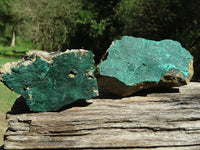 Natural Large Drusy Malachite Specimens x 2 From Congo - TopRock