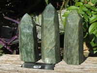 Polished Banded Green Fuchsite Crystal Points x 3 From Madagascar - TopRock