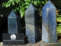 Polished Lazulite Crystal Points x 3 From Madagascar - TopRock