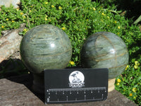 Polished Banded Green Fuchsite Spheres x 2 From Madagascar - TopRock