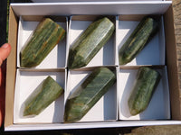 Polished Banded Green Fuchsite Crystal Points x 6 From Madagascar - TopRock