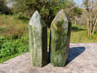 Polished Banded Green Fuchsite Crystal Points x 6 From Madagascar - TopRock