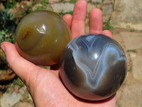 Polished Agate Spheres x 2 From Madagascar - TopRock