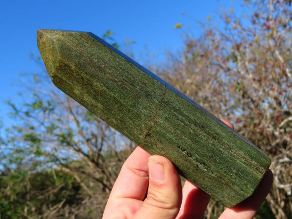 Polished NEW Exciting Banded Green Fuchsite Quartz Crystal Points x 4 From Madagascar - TopRock