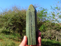 Polished NEW Exciting Banded Green Fuchsite Quartz Crystal Points x 4 From Madagascar - TopRock