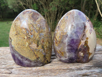 Polished Flower Dream Amethyst Standing Free Forms x 2 From Madagascar - TopRock