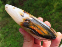 Polished Dendritic Agate Standing Free Forms x 3 From Moralambo, Madagascar - TopRock