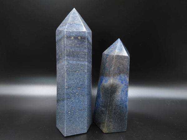 Polished Lazulite Crystal Points x 2 From Madagascar - TopRock