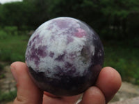 Polished Lepidolite Spheres One With Rubellite Pink Tourmaline x 4 From Madagascar - TopRock