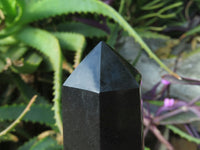 Polished Pitch Black Basalt Crystal Points x 4 From Madagascar - TopRock