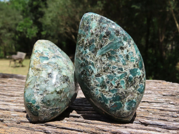 Polished Green Emerald In Matrix Free Forms x 6 From Zimbabwe - TopRock